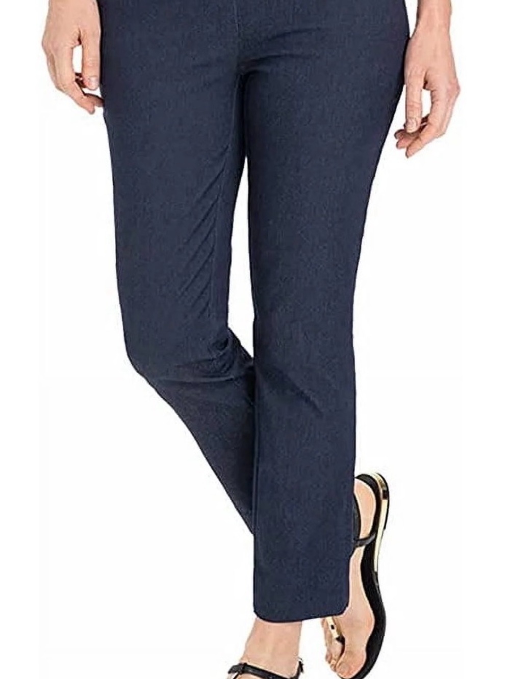 Hilary Radley Women's Pull On Tummy Control Blue Pants Size S Small